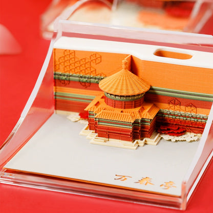 2025 Palace Museum's Cultural and Creative Products 3D Three-Dimensional Note Art Cultural and Creative Architecture National Style Creative Birthday Gift Paper Carving Calendar