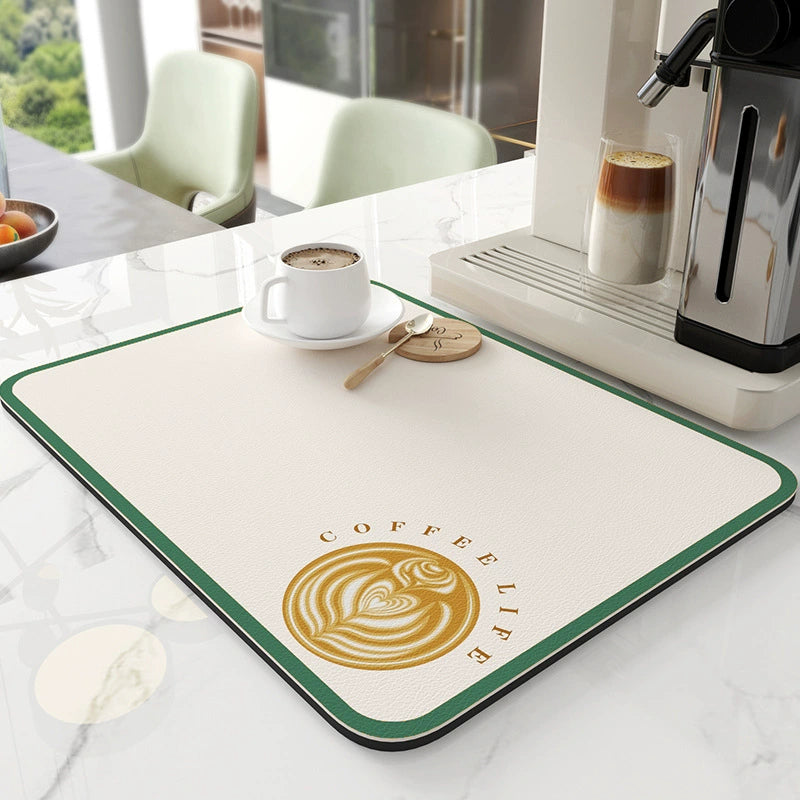 Diatom Ooze Coffee Machine Absorbent Pads Japanese Style Dining Table Heat Proof Mat Countertop Disposable Water Draining Pad Kitchen Bar Table Mat