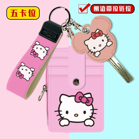 Cute Student Campus Multi-Card Position Bus Pass Card Case Keychain Access Control Student Card Protective Case Meal Card Holder