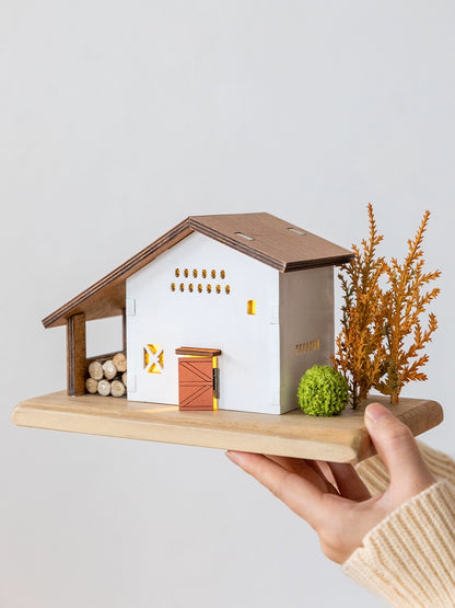 A Ying Desktop Miniature House Decoration Wooden House Decoration Female Minimalist Japanese Style Atmosphere Luminous Decompression Healing Gift