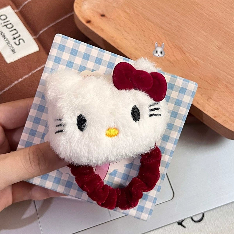 Cute Stuffed Hello Kitty Barrettes Sweet Wine Red Young Adult Heart BB Clip Cartoon Versatile Ins Bang Clip Internet Influencer Hairpin