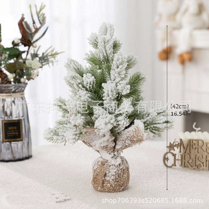 New Arrival Christmas Gift European Style Artificial Hanging Snow Mini Christmas Tree Ornaments Holiday Atmosphere Decorations New