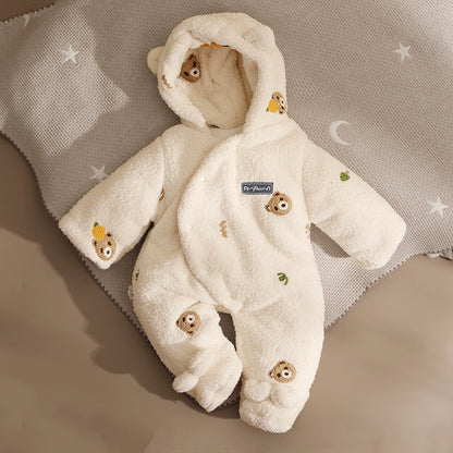 Korean Style Thickened Cotton Padded Coat Winter Heattech Baby Jumpsuit