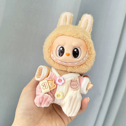 Suitable for Generation One Or Two Vinyl Automobiles Curtain Cloth Pendant Clothes Sitting Party Labubu Doll Clothes Blind Box Sunken Stripe Jumpsuit