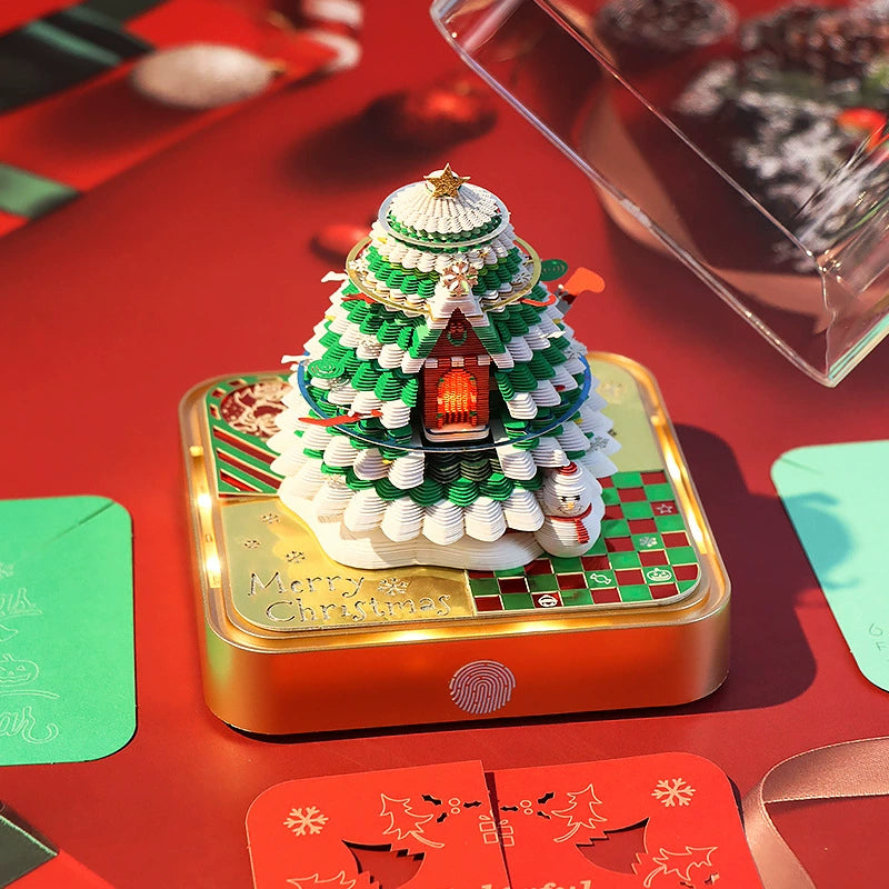 2025 Calendar Cross-Border Christmas Gift New Year Gift 3D Three-Dimensional Note Tree House Paper Carving Decoration Earth Calendar