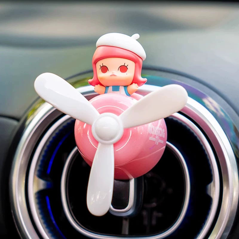 Aircraft Car Aromatherapy Pop Mart Car Air Conditioner Air Outlet Decoration Little Fan Decoration Car Fragrance Fragrance