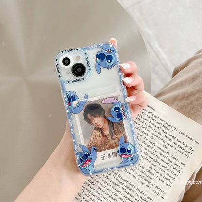 Card Holder Bear Suitable for Iphone16promax Apple 15/12/13 Cute 14pro Phone Case 11 Can Hold Photos X/XR Female 78P Card Holder Drop-Resistant 15pro Niche Style Ins Korean Creative