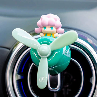 Aircraft Car Aromatherapy Pop Mart Car Air Conditioner Air Outlet Decoration Little Fan Decoration Car Fragrance Fragrance