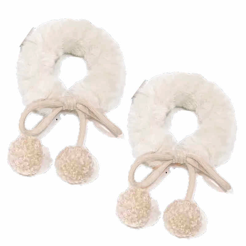 Autumn and Winter Plush Pendant Hair Ring Hair Rope Hair Band Women's High Elastic Hair Ball Hair Rope Ins Cute Hair Accessories