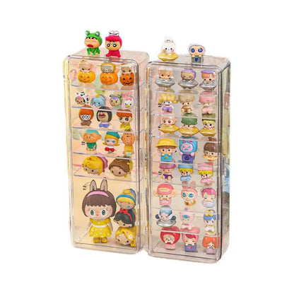 Transparent Cute Tablets Storage Box Desktop Multi-Layer Dustproof Hand-Made Blind Box Display Stand Pop Mart Small Ornaments Finishing Box