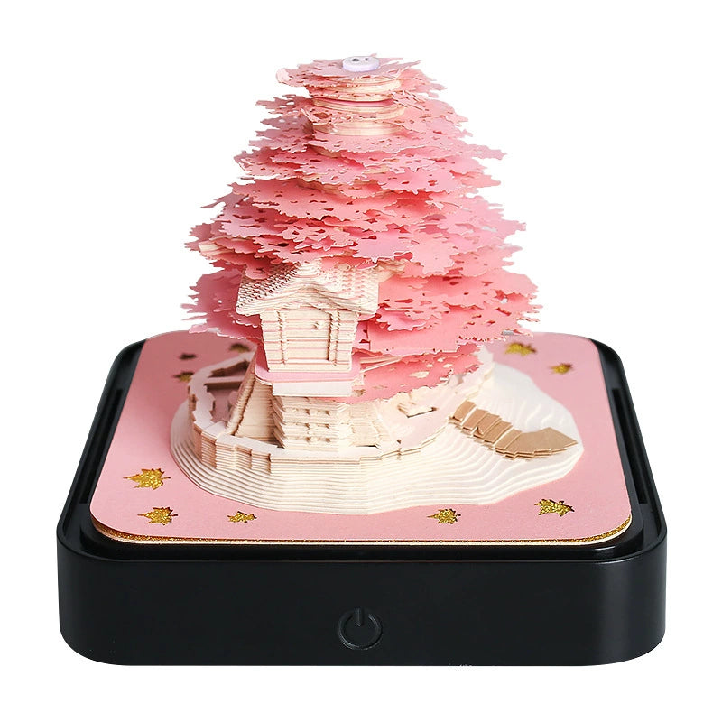 2025 Calendar Cross-Border Christmas Gift New Year Gift 3D Three-Dimensional Note Tree House Paper Carving Decoration Earth Calendar