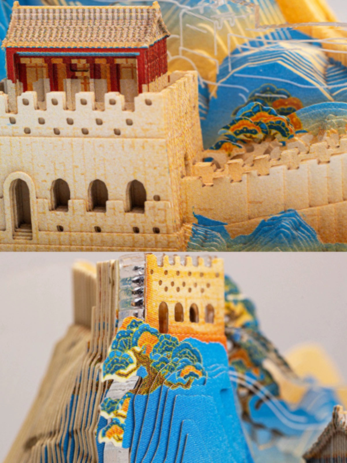 Wanli Great Wall Palace Museum 3D Three-Dimensional Paper Carving Calendar Note with Light Hand Tear Building Model Cultural and Creative Commemorative Gift