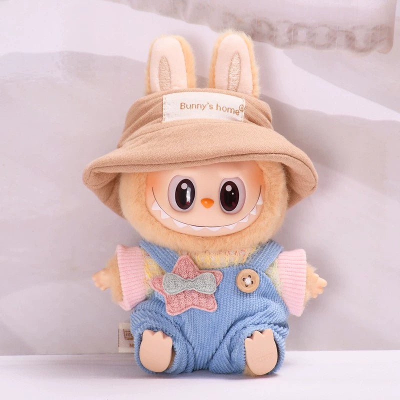 Second Generation Sitting Blind Box Labubu Clothes Vinyl Automobiles Curtain Cloth Pendant Doll Clothes Sitting Party for Trendy Suit