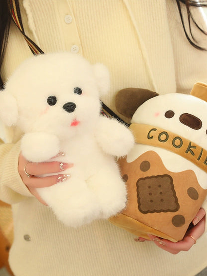 Milky Tea Cup Crossbody Shoulder Bag Plush Toy Doll