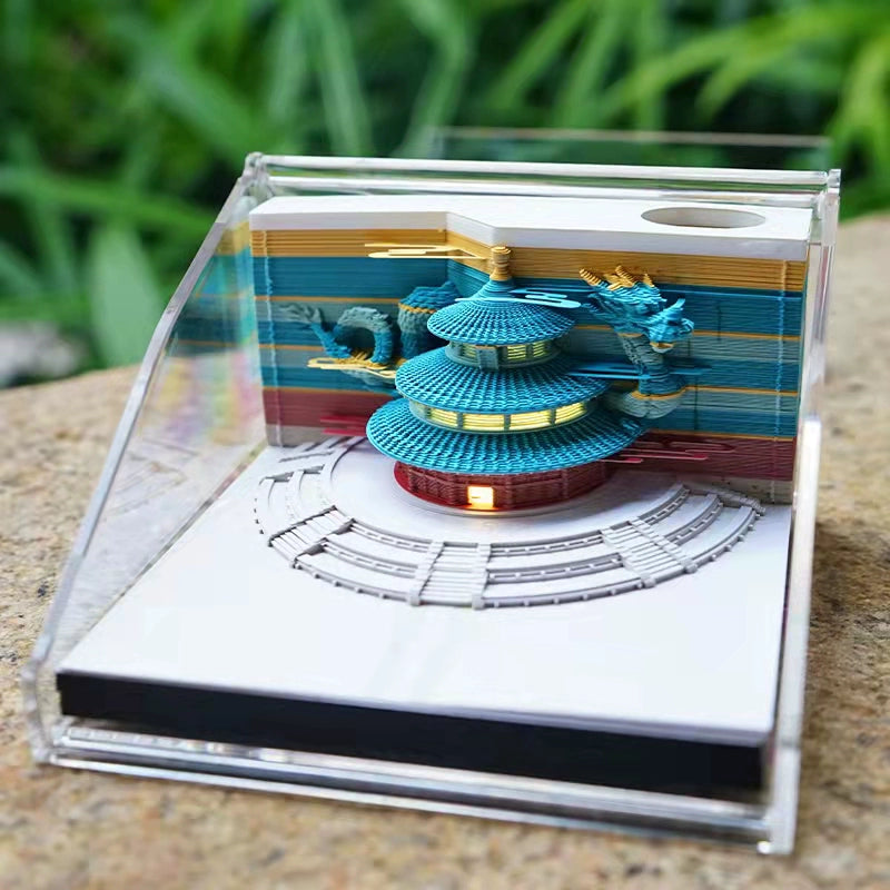 2025 Palace Museum's Cultural and Creative Products 3D Three-Dimensional Note Art Cultural and Creative Architecture National Style Creative Birthday Gift Paper Carving Calendar