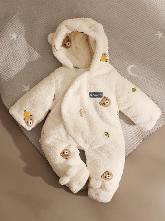 Korean Style Thickened Cotton Padded Coat Winter Heattech Baby Jumpsuit