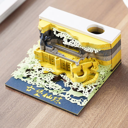 2025 Palace Museum's Cultural and Creative Products 3D Three-Dimensional Note Art Cultural and Creative Architecture National Style Creative Birthday Gift Paper Carving Calendar