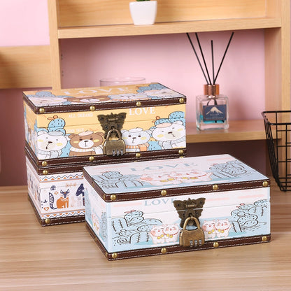 Retro Moisture-Proof Flat Storage Kids Small Box