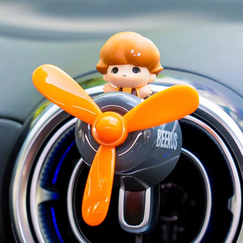 Aircraft Car Aromatherapy Pop Mart Car Air Conditioner Air Outlet Decoration Little Fan Decoration Car Fragrance Fragrance