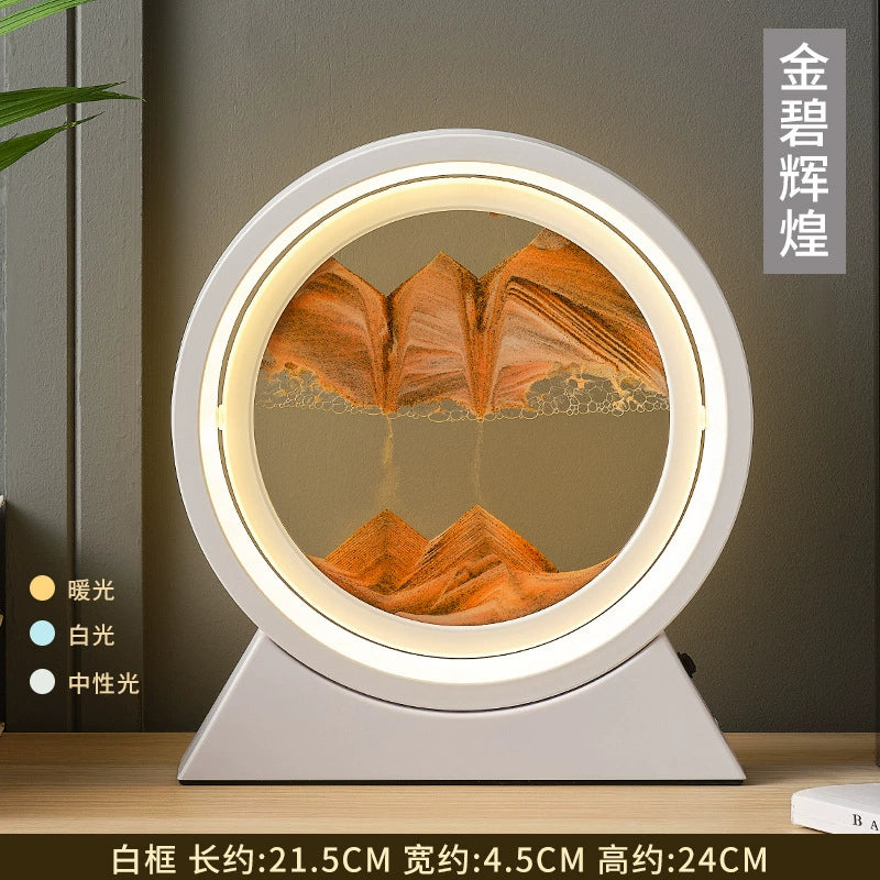 Creative Table Lamp Decoration Quicksand Painting Crafts Exquisite Fashion Home Desktop Decoration Friends New Year Gift Christmas Gift