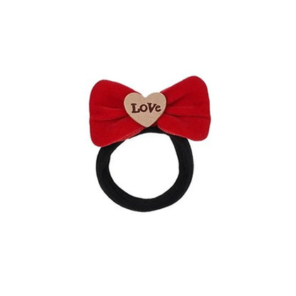 New Year Children Red Bows Rubber Band Girl Bun Headband Baby Festive New Year Greeting Hair Rope Ring Hair Accessories