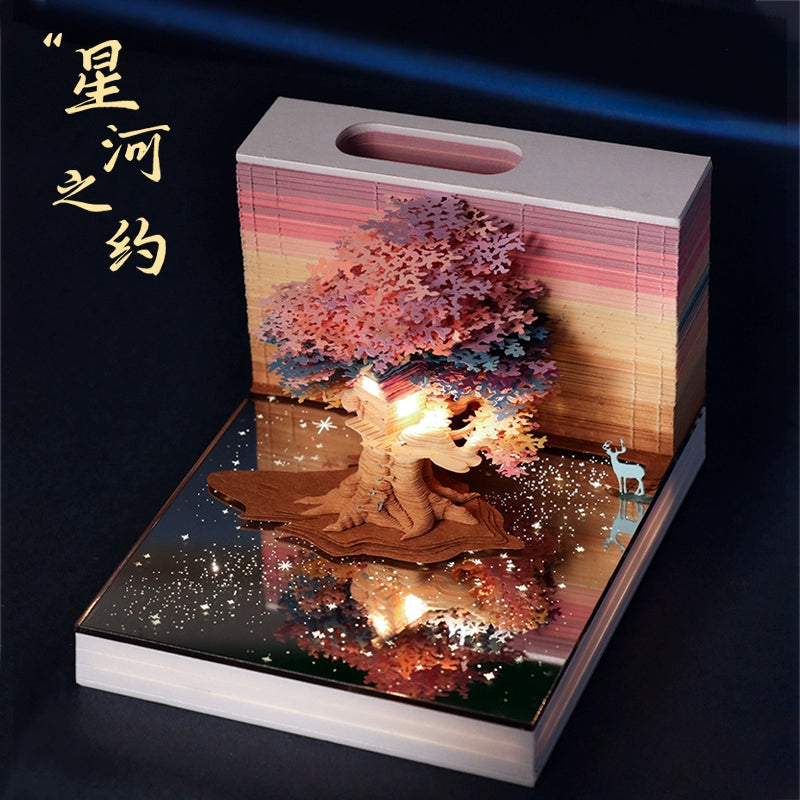 Wanli Great Wall Palace Museum 3D Three-Dimensional Paper Carving Calendar Note with Light Hand Tear Building Model Cultural and Creative Commemorative Gift