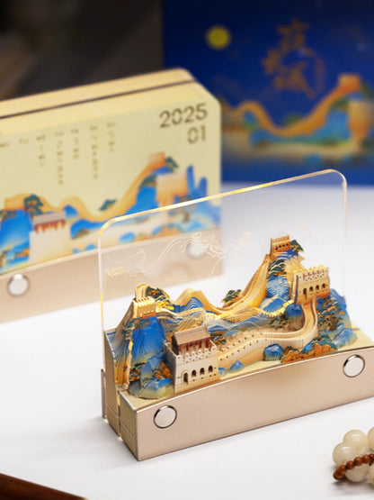 Wanli Great Wall Palace Museum 3D Three-Dimensional Paper Carving Calendar Note with Light Hand Tear Building Model Cultural and Creative Commemorative Gift