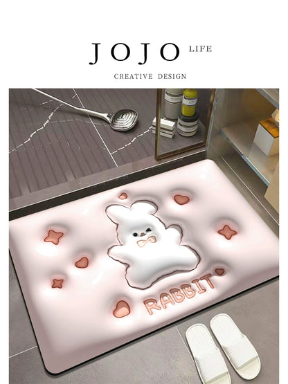 Jojo's L. Pd. Dawn. Floor Mat Fresh Quick-Drying Cartoon Absorbent Non Slip Bathroom Step Mat | Hexi