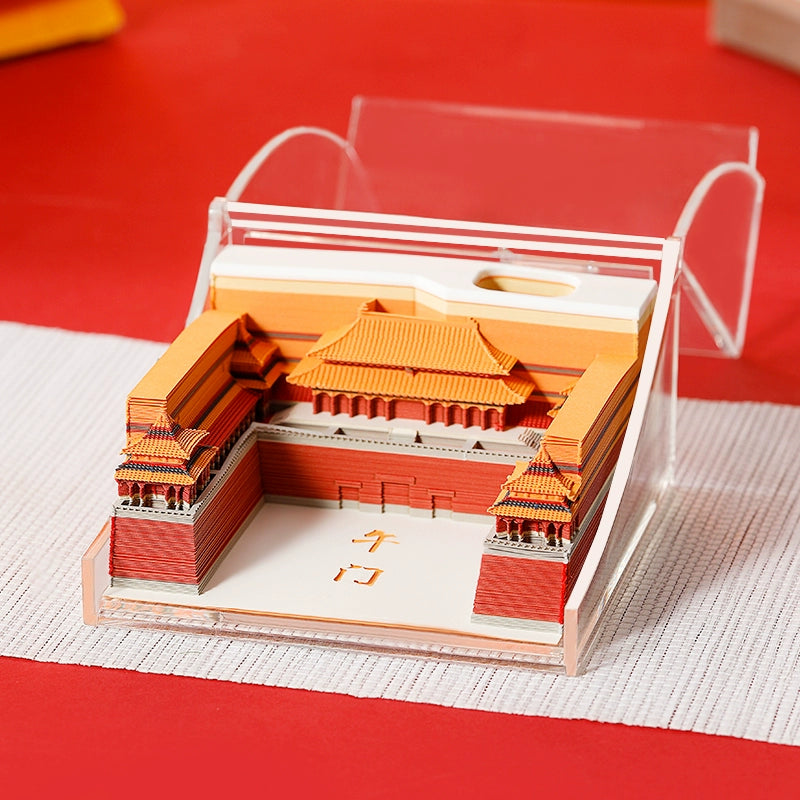 2025 Palace Museum's Cultural and Creative Products 3D Three-Dimensional Note Art Cultural and Creative Architecture National Style Creative Birthday Gift Paper Carving Calendar