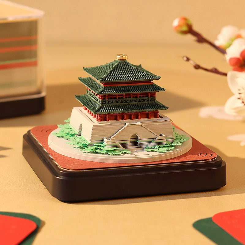 2025 Palace Museum's Cultural and Creative Products 3D Three-Dimensional Note Art Cultural and Creative Architecture National Style Creative Birthday Gift Paper Carving Calendar