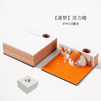 2025 Snake Year Save the Earth Calendar 3D Three-Dimensional Paper Carving Note Creative Model Hand Tear Desktop Decoration Desk Calendar