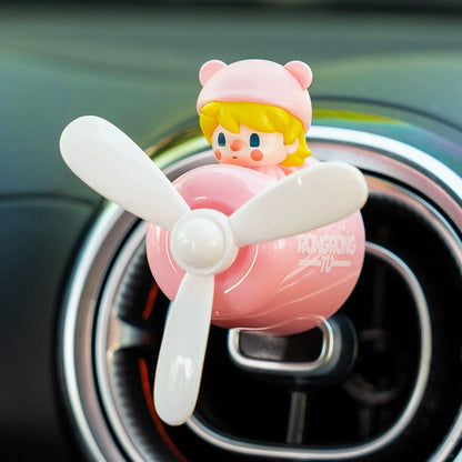 Aircraft Car Aromatherapy Pop Mart Car Air Conditioner Air Outlet Decoration Little Fan Decoration Car Fragrance Fragrance