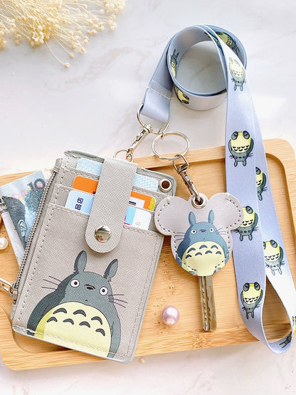 Cute Student Campus Multi-Card Position Bus Pass Card Case Keychain Access Control Student Card Protective Case Meal Card Holder