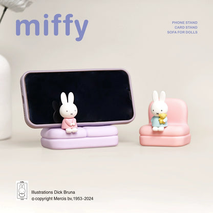 Authentic Miffy Rabbit Sofa Mobile Phone Bracket Series Second Generation Blind Box Tide Toy Garage Kit Cute Doll Ornaments Gift