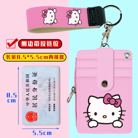 Cute Student Campus Multi-Card Position Bus Pass Card Case Keychain Access Control Student Card Protective Case Meal Card Holder