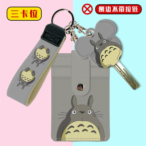 Cute Student Campus Multi-Card Position Bus Pass Card Case Keychain Access Control Student Card Protective Case Meal Card Holder