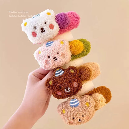 Cute Stuffed Bear Large Duckbill Clip Female 2024 New Arrival Fall and Winter Barrettes Back Hairpin Fancy Headdress