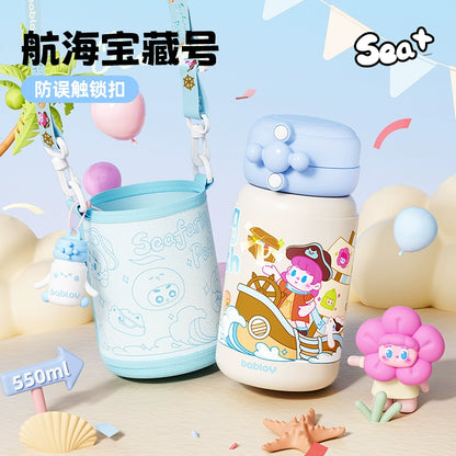 Bablov Vacuum Cup Girl Good-looking 316L Stainless Steel Cup Kids Portable Convenient Cute Straw Cup