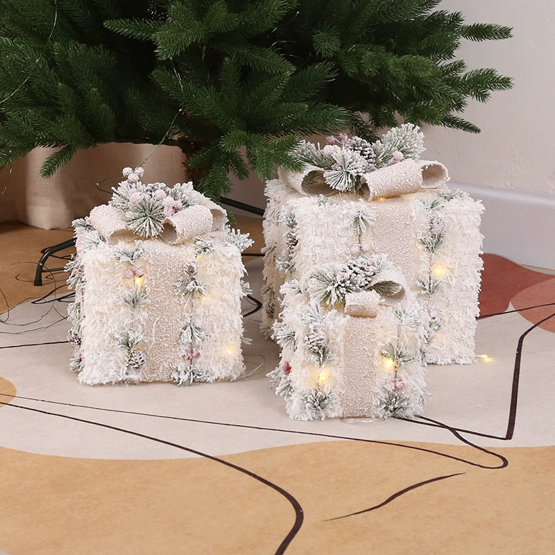 Christmas Gift Box LED Lights Light-Emitting Christmas Tree Bottom Pile Head Shopping Window Scene Layout Christmas Decorations