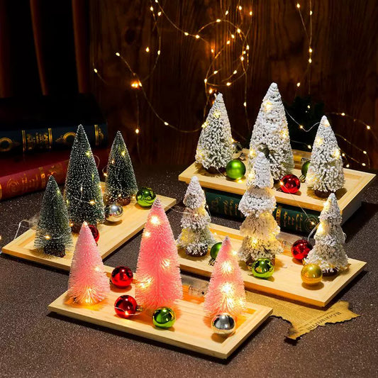 New Arrival Color Box Luminous Desktop Christmas Tree with Lights Combination Ornaments Suit Christmas Decorations Christmas Gifts