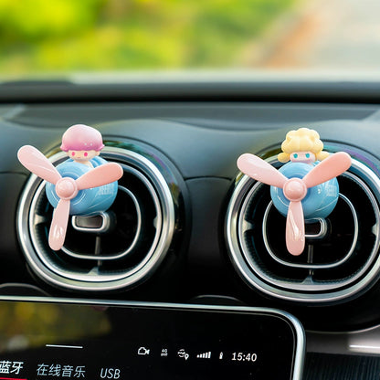 Aircraft Car Aromatherapy Pop Mart Car Air Conditioner Air Outlet Decoration Little Fan Decoration Car Fragrance Fragrance