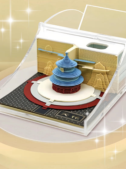 2025 Palace Museum's Cultural and Creative Products 3D Three-Dimensional Note Art Cultural and Creative Architecture National Style Creative Birthday Gift Paper Carving Calendar