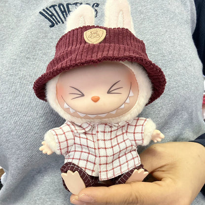 Second Generation Sitting Blind Box Labubu Clothes Vinyl Automobiles Curtain Cloth Pendant Doll Clothes Sitting Party for Trendy Suit