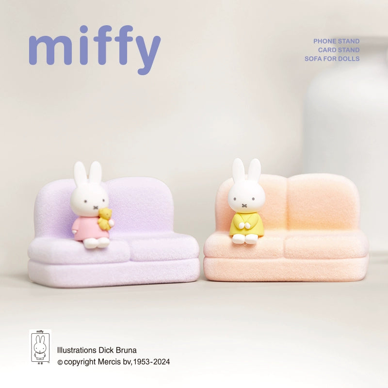 Authentic Miffy Rabbit Sofa Mobile Phone Bracket Series Second Generation Blind Box Tide Toy Garage Kit Cute Doll Ornaments Gift