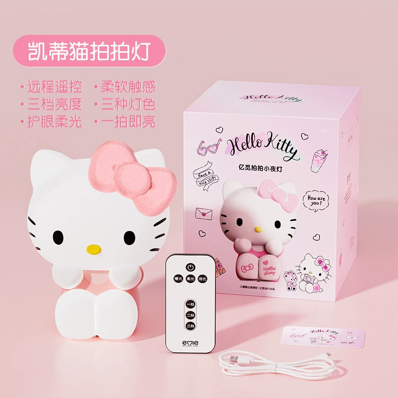 Sanrio Emie Cinnamoroll Babycinnamoroll Night Light Sleep Light Big Ear Dog Silicone Creative Gift USB Light Bedroom Baby Nursing Bedside Lamp Cartoon Cute Eye Protection Bedside Small Night Lamp Soft Light Charging