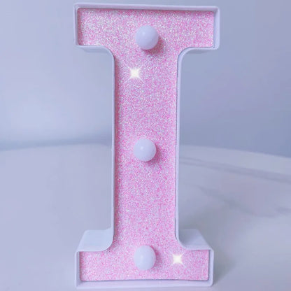 Luxury Alphabet Pink Letter LED Luminous Number Lamp  Battery Night Light for Home Birthday Wedding  Christmas Party Decoration