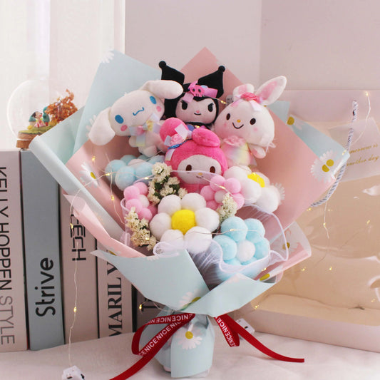 Cartoon Hello Kitty Cat Plush Dolls Rose Soap Flowers Bouquet Christmas Valentine's Day Birthday Graduation Gifts