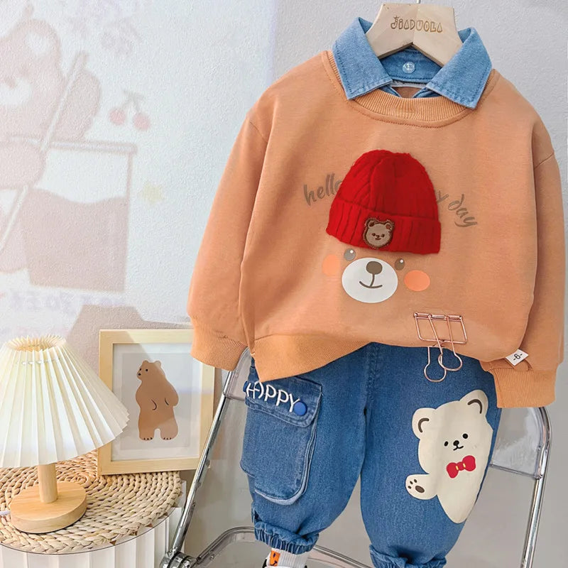 New Spring Autumn Baby Girl Clothes Suit Boys Outfits Children Fashion T-Shirt Pants 2Pcs/Sets Toddler Costume Kids Tracksuits