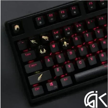 4 pcs/set keysets backlight OW key caps ABS etched  Keycap shine-through for Overwatch gamer Mechanical Keyboard ANSI black