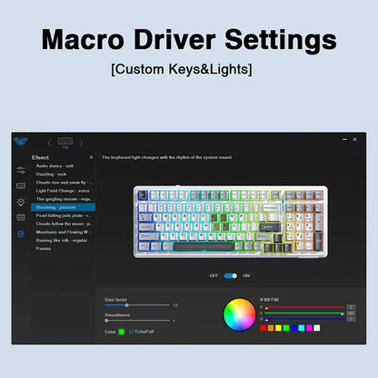 AULA F99 Wireless Mechanical Keyboard Hot Swappable 2.4g BT Three Mode Wireless Gasket RGB Side Engraved Keycaps PC Gaming